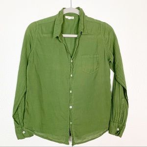 Sundry | Olive Cotton Button Up Casual Blouse